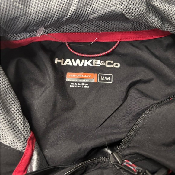 Hawke & Co Hooded Performance Jacket Mens Medium Rain Water Resistant New Black - Picture 6 of 8